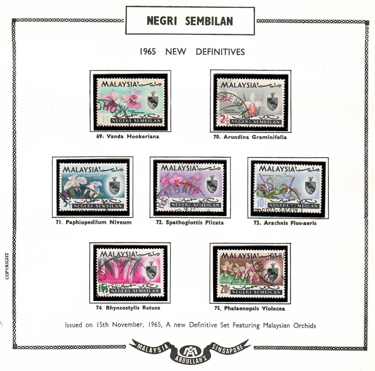N9 Orchid Definitives 1965