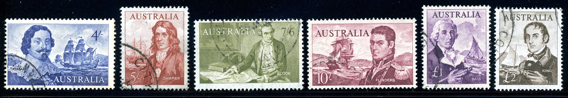 Stamps showing seafarer-explorers